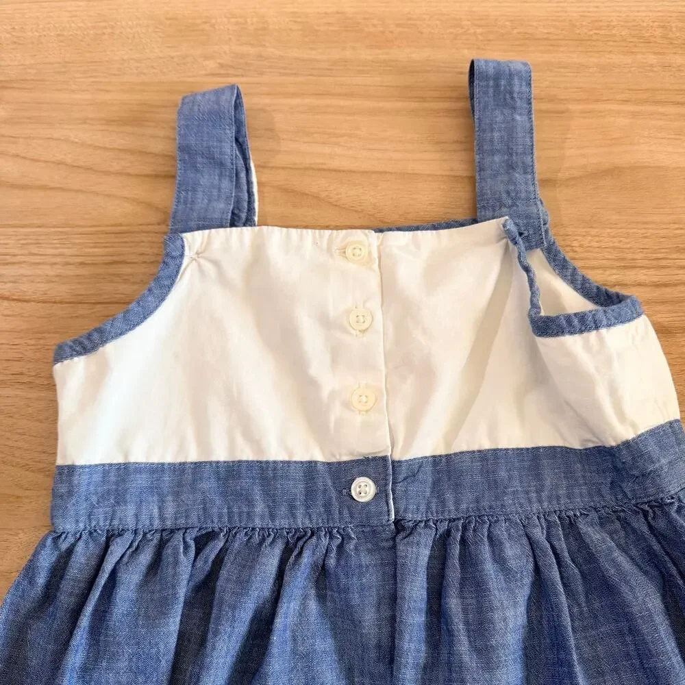 Gymboree Dress Garden Party Chambray Jumper bunny Carrot Easter Spring Size 7